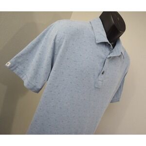 Linksoul Golf Polo Blue Short Sleeve Performance Cotton Blend Stretch Mens Large
